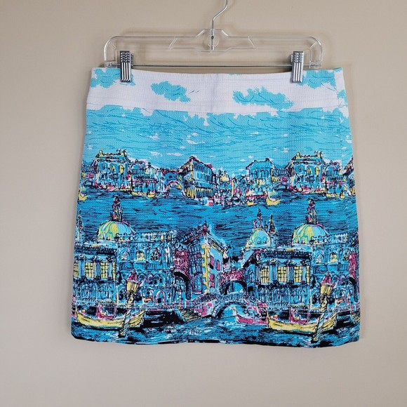 Talbots Dresses & Skirts - Talbots Womens Pencil Skirt Size 8P Petite Venice Italy Gondola Novelty Travel